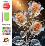 Diamond Painting bevroren rozen 50x40cm (vierkant), Verzenden, Nieuw, Overige typen