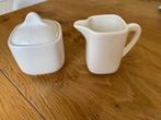 Melk- en suikerpotje wit porselein, Uni, Enlèvement ou Envoi, Utilisé, Autres types