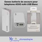 Sweex batterie de secours pour telephone 4000 mAh USB Blanc, Enlèvement ou Envoi, Neuf, Sweex