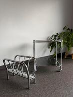 Space age salontafel & krantenrek, Enlèvement, Utilisé, Verre