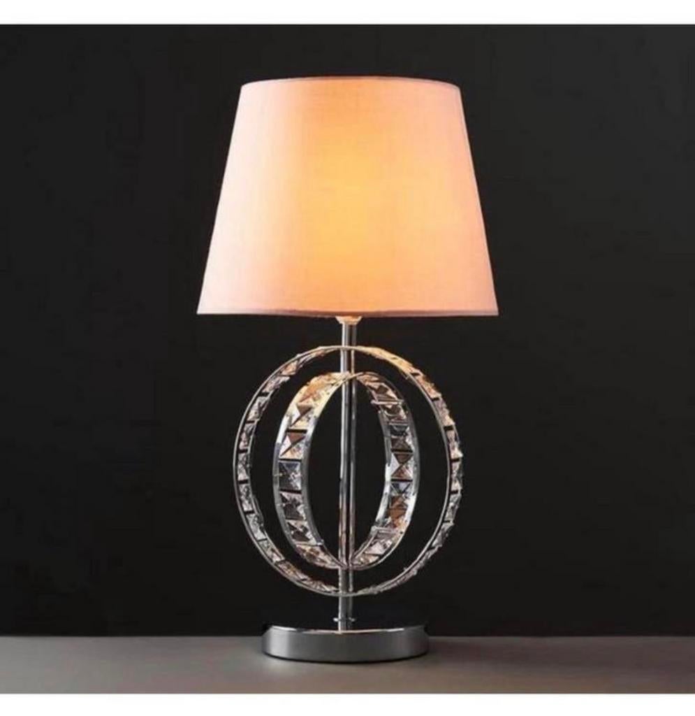 Modern Chrome Acryl Jewel Tafellamp Roze kristal led lamp, Huis en Inrichting, 50 tot 75 cm, Design, Nieuw, Ophalen of Verzenden