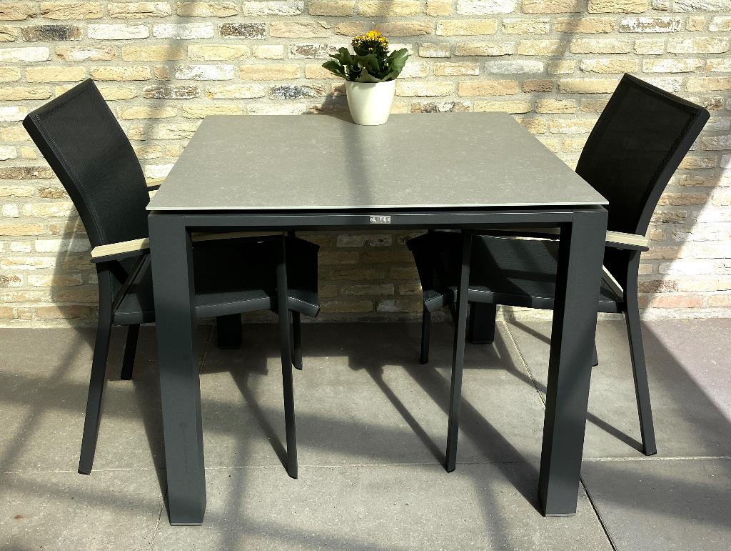aluminium tuinset, Aluminium, Zo goed als nieuw, Tuinset, Eettafel