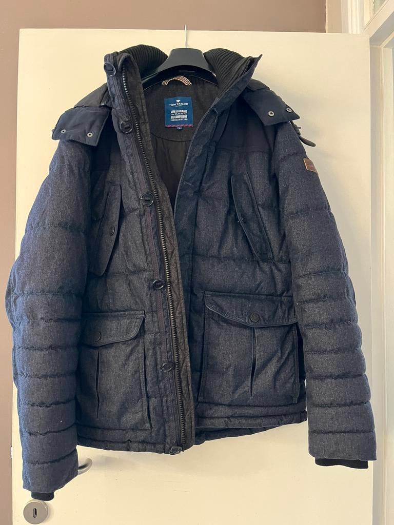 Winter heren jas, Ophalen, Zo goed als nieuw, Maat 52/54 (L), Blauw