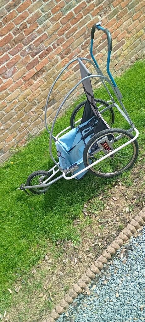 2 in 1 fietskar & Jogger – – Inclusief Regenhoes, Vélos & Vélomoteurs, Accessoires vélo | Remorques, Utilisé, 60 à 80 kg, Suspension