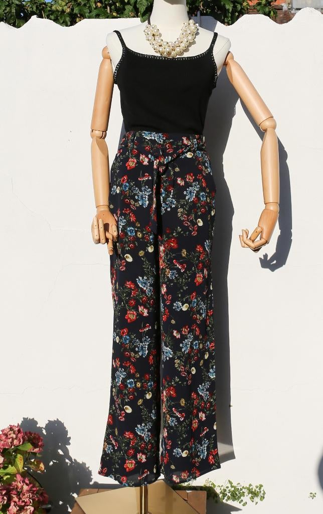 Only T36 broek met bloemenprint, Kleding | Dames, Only, Blauw, Ophalen of Verzenden, Zo goed als nieuw