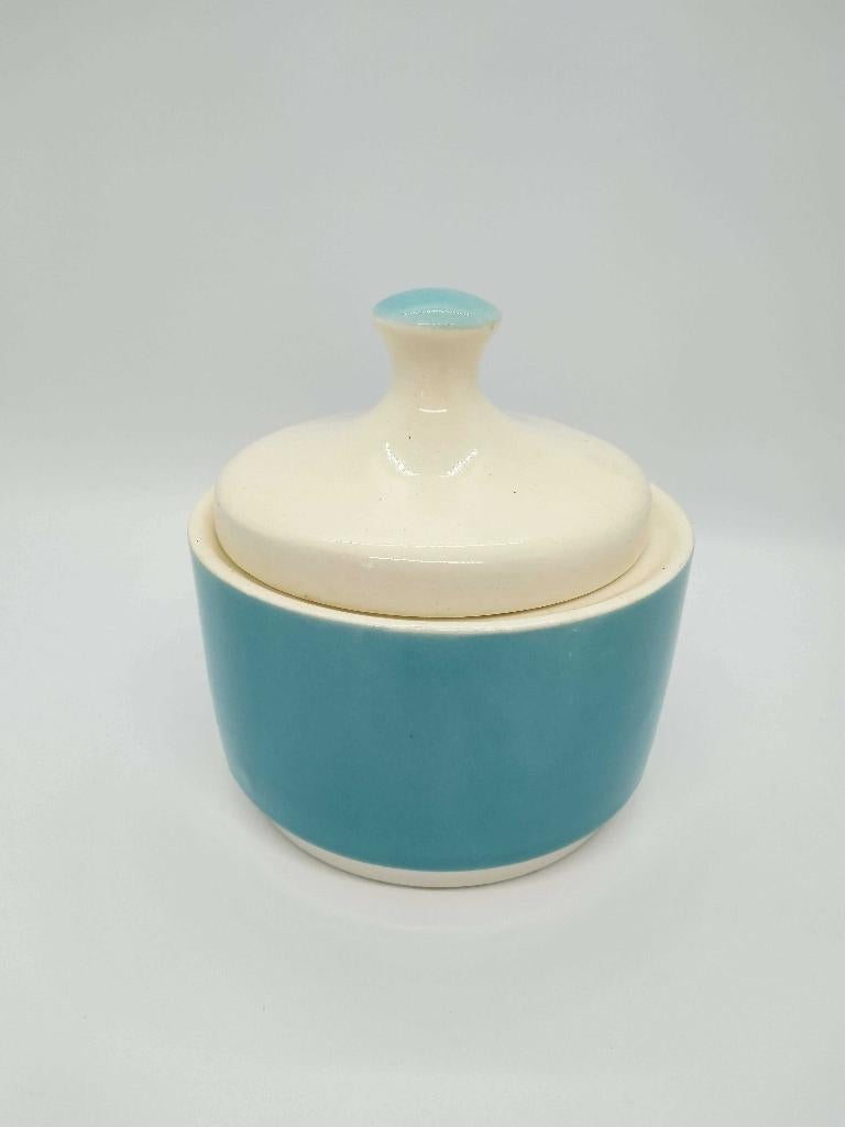 vintage Gudrun 0401 suiker potje pastel blauw, Ophalen