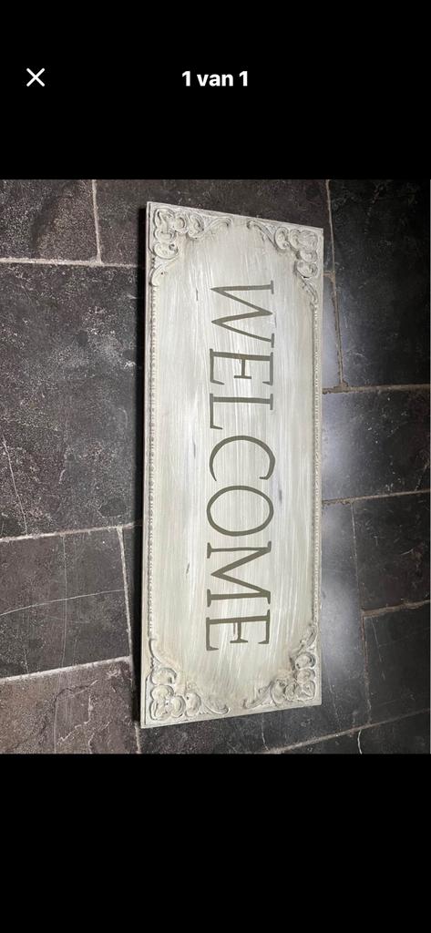 houtenbord  :WELCOME, Maison & Meubles, Accessoires pour la Maison | Tableaux à écrire & Proverbes, Enlèvement, Comme neuf