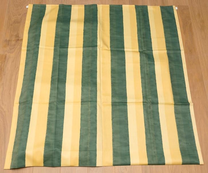 Groen-geel gestreepte overgordijnen (groot & kleiner raam), Maison & Meubles, Ameublement | Rideaux & Stores à lamelles, Comme neuf