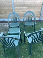 4 groene tuinstoelen met hocker v Hartmann, Tuin en Terras, Tuinstoelen, Ophalen, Zo goed als nieuw