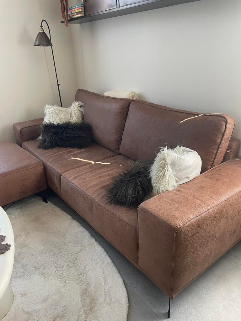 Driezit en poef, Ophalen, Zo goed als nieuw, Stof