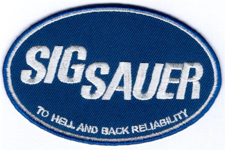 Sig Sauer stoffen opstrijk patch embleem #1, Verzamelen, Kleding en Patronen, Nieuw, Verzenden