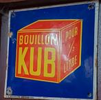 Plaque émaillée bouillon Kub 1938, 20cm sur 20cm, Collections, Enlèvement
