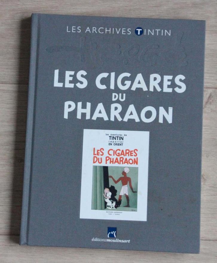 Rare Archives Tintin cigares du pharaon noir / blanc Kuifje, Collections, Personnages de BD, Comme neuf, Tintin, Envoi