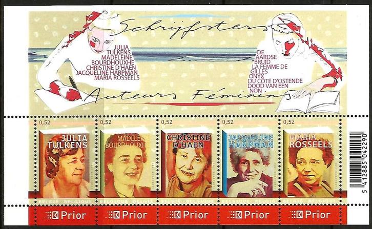 2007 Schrijfsters OBP BL 140**, Postzegels en Munten, Postzegels | Europa | België, Postfris, Orginele gom, Overig, Zonder stempel