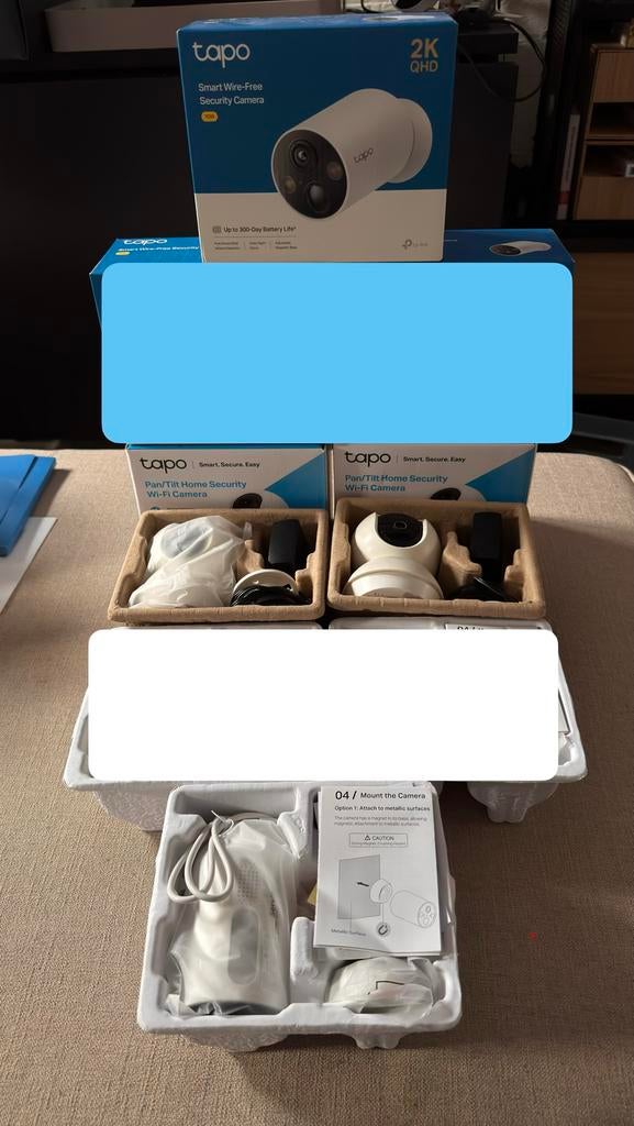 TP Link Tapo camera’s (1x TC85 en 2x C200), Audio, Tv en Foto, Videobewaking, Ophalen, Zo goed als nieuw, Buitencamera