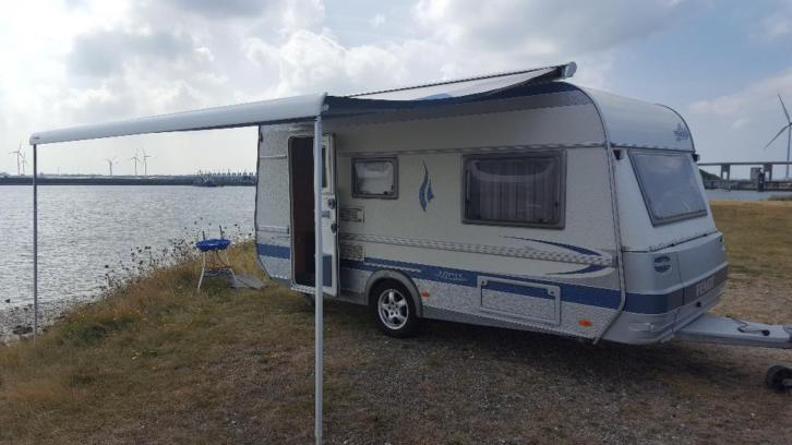 Fendt 450 QB Topas-Mover/Luifel+Safaritent/Maxxfan/Fietsrek, Caravanes & Camping, Caravanes, Particulier, jusqu'à 4, 1000 - 1250 kg