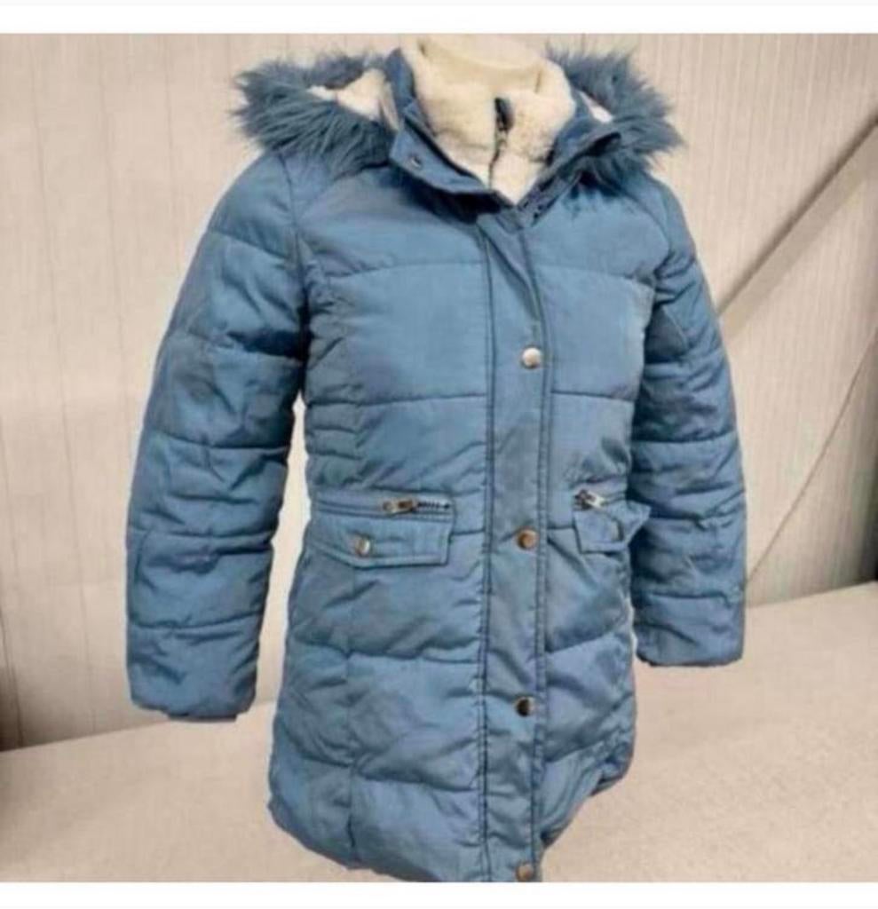 Meisjes kinderjas George blauw winter jas 7 8 9 10 11 jaar, Kinderen en Baby's, Kinderkleding | Maat 146, Zo goed als nieuw, Meisje