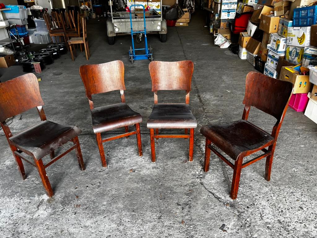 Lot de 4 chaises anciennes, Brun, Enlèvement, Utilisé, Bois