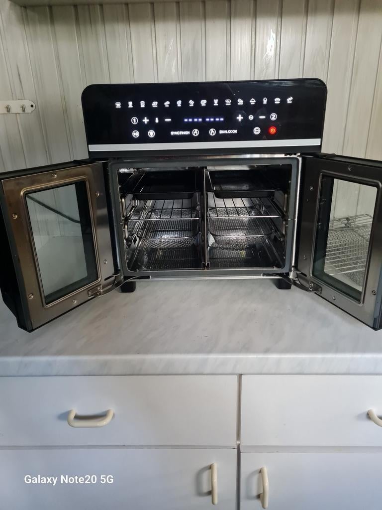 Dubbele airfryer (dual zone)  zwart– zo goed als nieuw, Ophalen, Airfryer