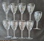 9 st kristalen glazen uit groodmoederstijd,ophalen Ekeren., Antiek en Kunst, Ophalen