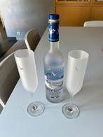Grey Goose vodka fles + 2 originele glazen, Enlèvement, Comme neuf