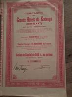 Action des grands hôtels du katanga, Enlèvement ou Envoi, 1920 à 1950, Action