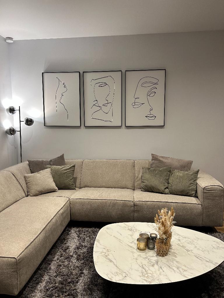 Hoekzetel Beige, Ophalen, Gebruikt, Stof