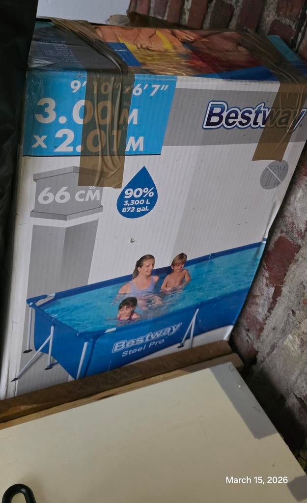 Complete zwembadset: Bestway Steel Pro (300 x 201 x 66 cm), Tuin en Terras, Ophalen