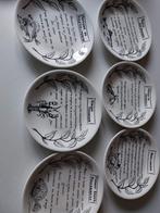 Borden 6 stuks met mooi opschrift alles 3 € eerder diepe, Enlèvement, Comme neuf, Assiettes(s)