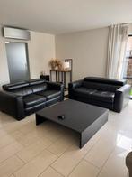 Canapé Natuzzi en cuir noir, Enlèvement, Utilisé, Cuir