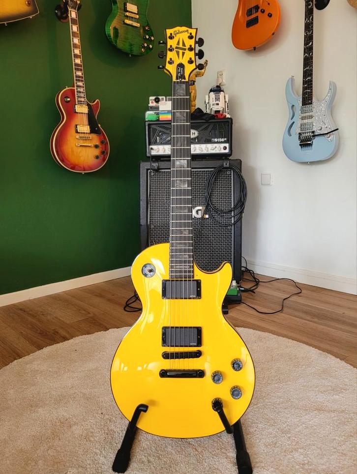 Gibson Les Paul Custom Shop Blackout Diablo Yellow Chambered, Muziek en Instrumenten, Snaarinstrumenten | Gitaren | Elektrisch