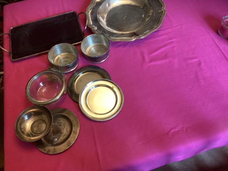 set van verschillende verzilverde of verzilverde schalen, Antiek en Kunst, Antiek | Zilver en Goud, Zilver, Ophalen