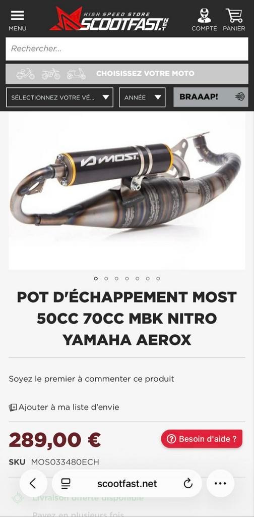 Pot d'échappement Most, Fietsen en Brommers, Brommers | Tuning en Styling, Ophalen of Verzenden