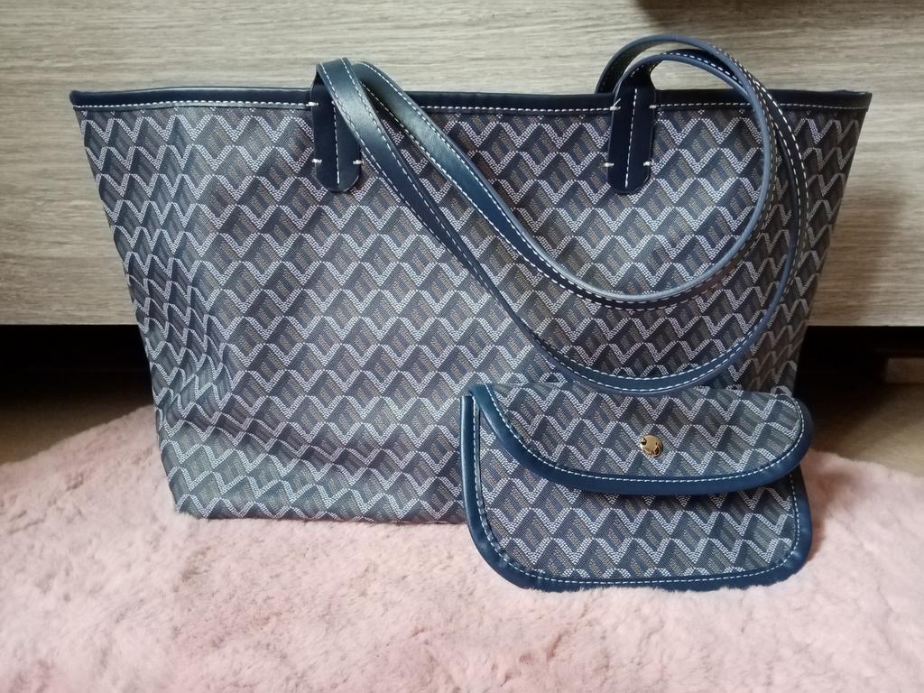 Handtas + portemoneetje - Donkerblauw, Handtassen en Accessoires, Tassen | Schoudertassen, Ophalen, Zo goed als nieuw, Blauw, Overige merken