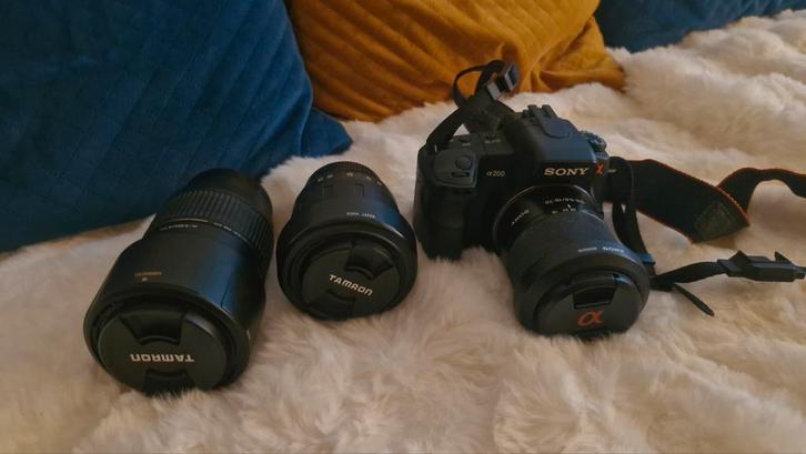 Kit Sony Alpha 220 + 3 objectifs (dont Tamron 28‑75mm f/2.8), TV, Hi-fi & Vidéo, Matériel d'optique| Jumelles, Enlèvement