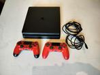 PS4 Slim 500 GB met 2 controllers, Consoles de jeu & Jeux vidéo, Consoles de jeu | Sony PlayStation 4, Enlèvement ou Envoi, 500 GB