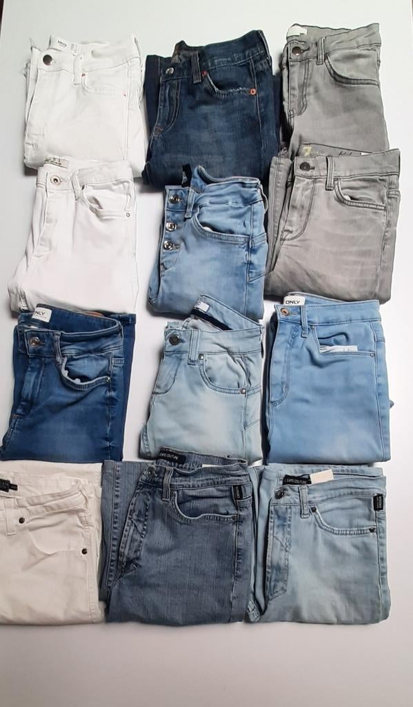 12 jeansbroeken/Versace/Armani/Only.../Maat 34, Ophalen of Verzenden, Maat 34 (XS) of kleiner
