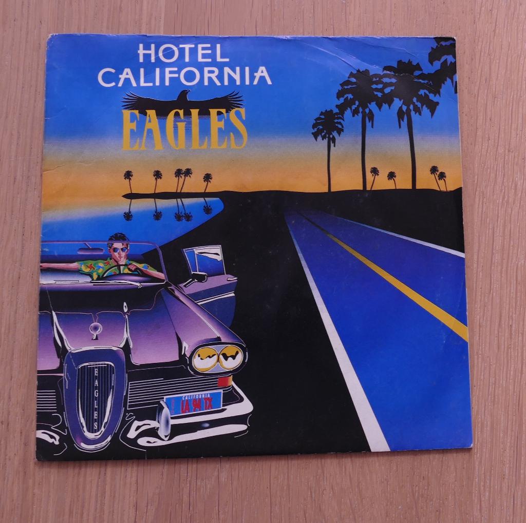 7"  Eagles ‎– Hotel California, Gebruikt, 7 inch, Single, Ophalen of Verzenden