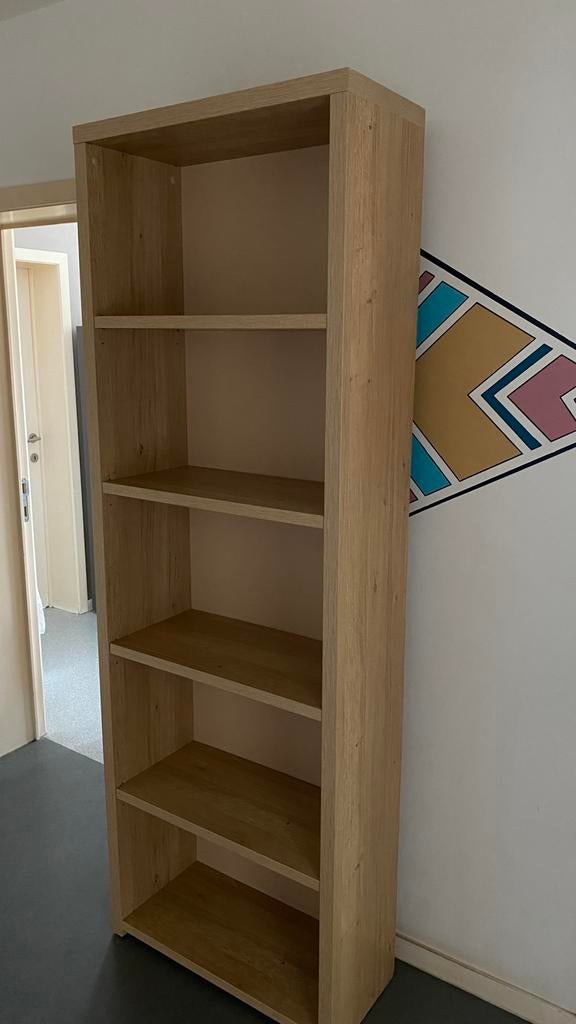 Lichte houten boekenkast, Ophalen, Met plank(en), Gebruikt, 200 cm of meer