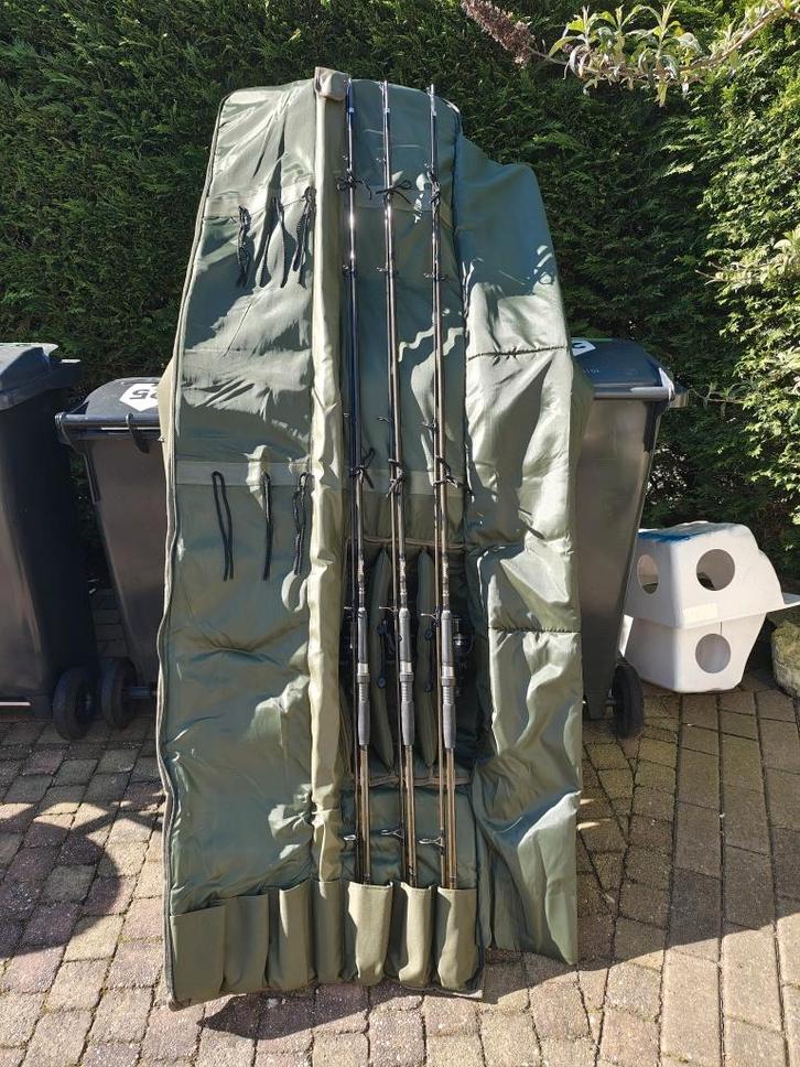 Complete set karper hengels 3 stuks, Sports nautiques & Bateaux, Pêche à la ligne | Carpes, Comme neuf, Ensemble complet, Enlèvement