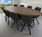 Grande table ovale en chêne massif 8 personnes, Maison & Meubles, Enlèvement, Ovale, Chêne