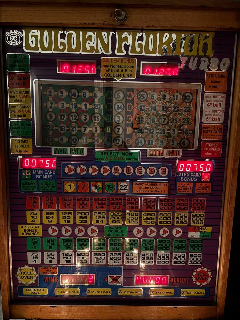 Bingokast golden florida turbo, Verzamelen, Automaten | Gokkasten en Fruitautomaten, Ophalen, Zo goed als nieuw