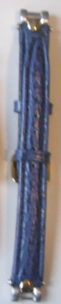 Bracelet Rodania cuir bleu requin, 12 mm, encoche bicolore, Enlèvement ou Envoi, Neuf, Bleu, Cuir