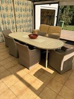 6 stoelen met tafel, Ophalen, Gebruikt, 6 zitplaatsen, Loungeset