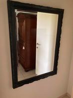 Spiegel geslepen met zwarte houten sier lijst, Antiek en Kunst, Ophalen, Rechthoekig, 50 tot 100 cm, 100 tot 150 cm