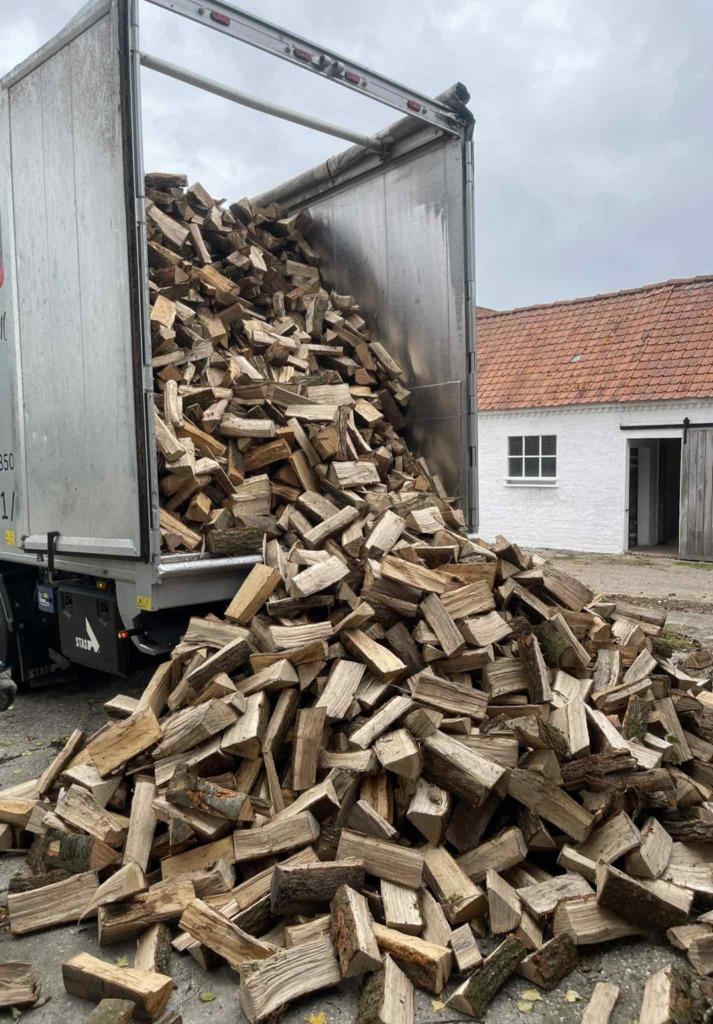 brandhout te koop levering gratis binnen de 15 km vanaf 3m³, Tuin en Terras, Brandhout, Blokken, Eikenhout, 6 m³ of meer, Ophalen of Verzenden