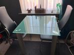 Glazen tafel met 2 stoelen, Ophalen, Vierkant, Vier personen, Glas