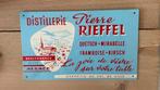 Vintage reclameplaat distillerie Pierre Rieffel, Ophalen of Verzenden, Zo goed als nieuw
