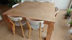 Mooie houten eettafel van massief teak, Huis en Inrichting, Tafels | Eettafels, Ophalen, Zo goed als nieuw
