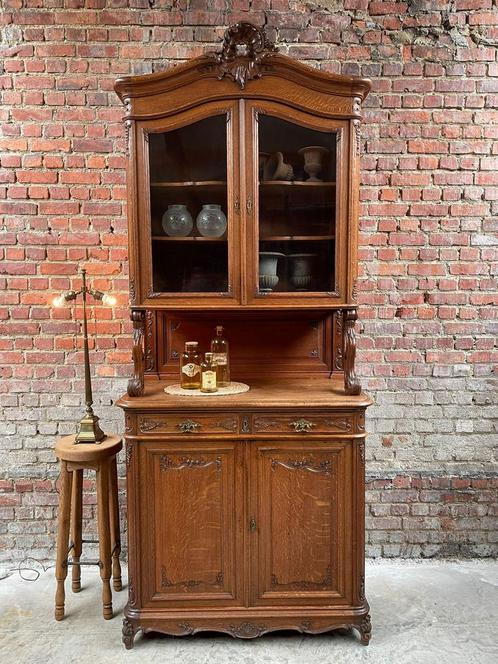 Franse eikenhouten buffetkast met opzet – Louis XV-stijl, Antiek en Kunst, Antiek | Meubels | Kasten, Ophalen